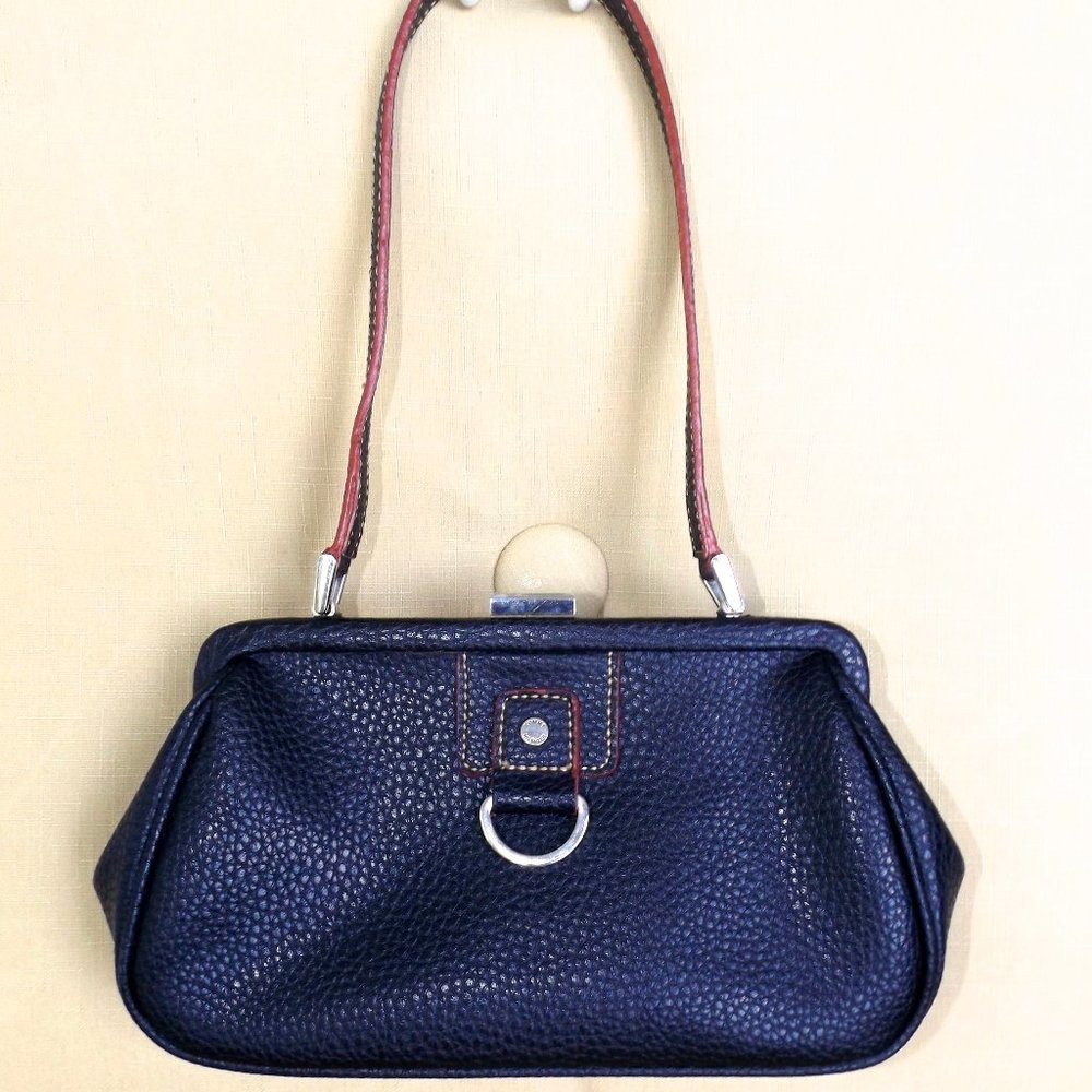 Tommy Hilfiger Small Black Bag, Faux Leather, Pebble Texture, EC!